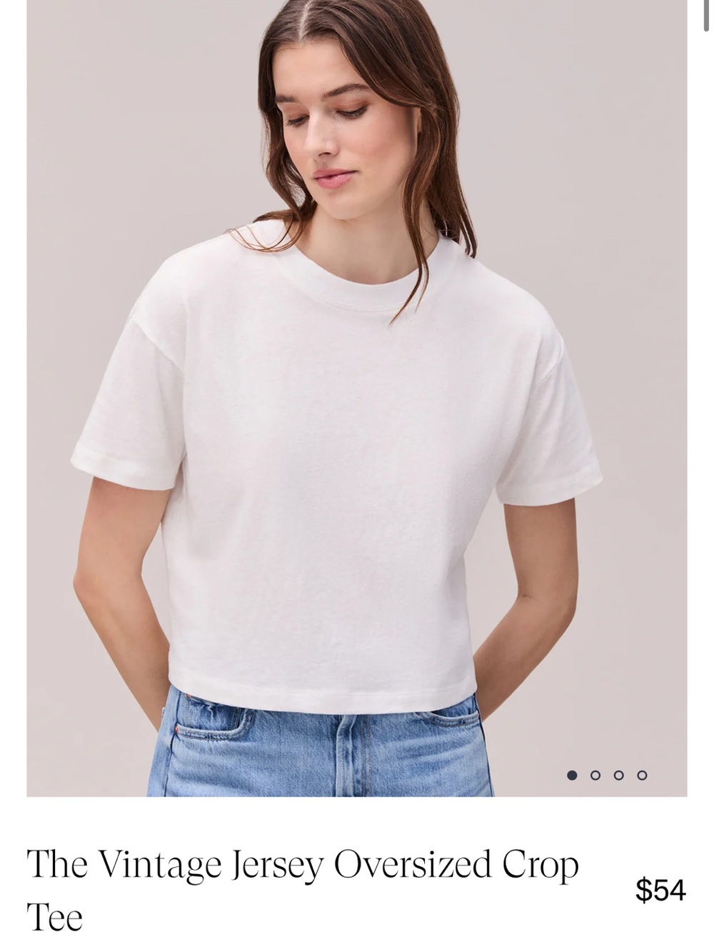 Richer Poorer Vintage Jersey Oversized Crop Tee L, White